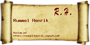 Rummel Henrik névjegykártya